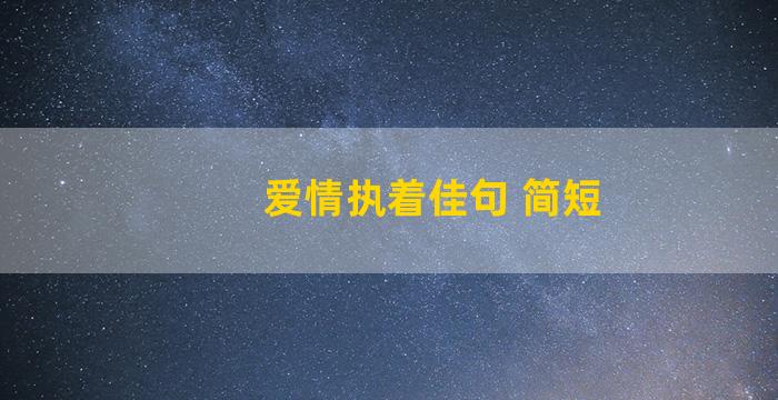 爱情执着佳句 简短